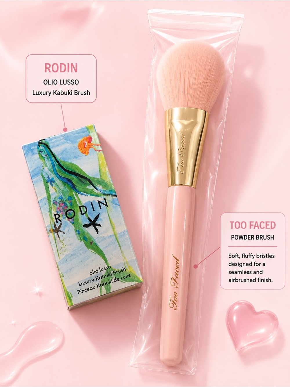 RODIN Olio LusRodin Olio Lusso Luxury Kabuki Powder Brush+Too faced powder brush